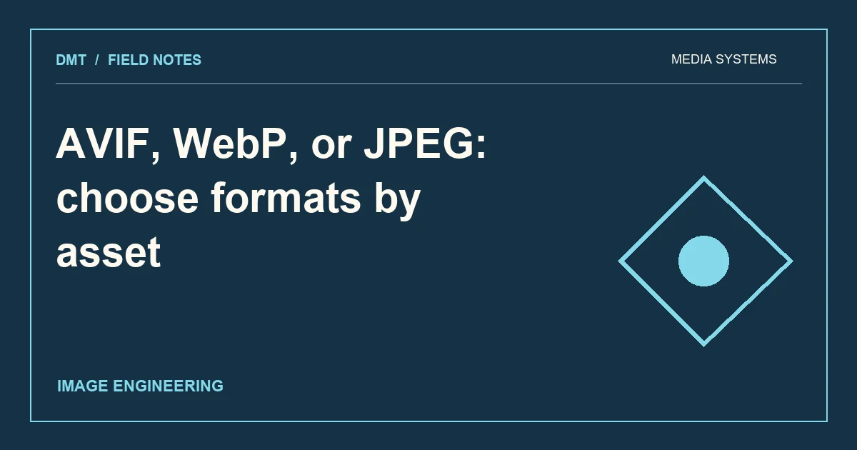 AVIF, WebP, or JPEG: choose formats by asset