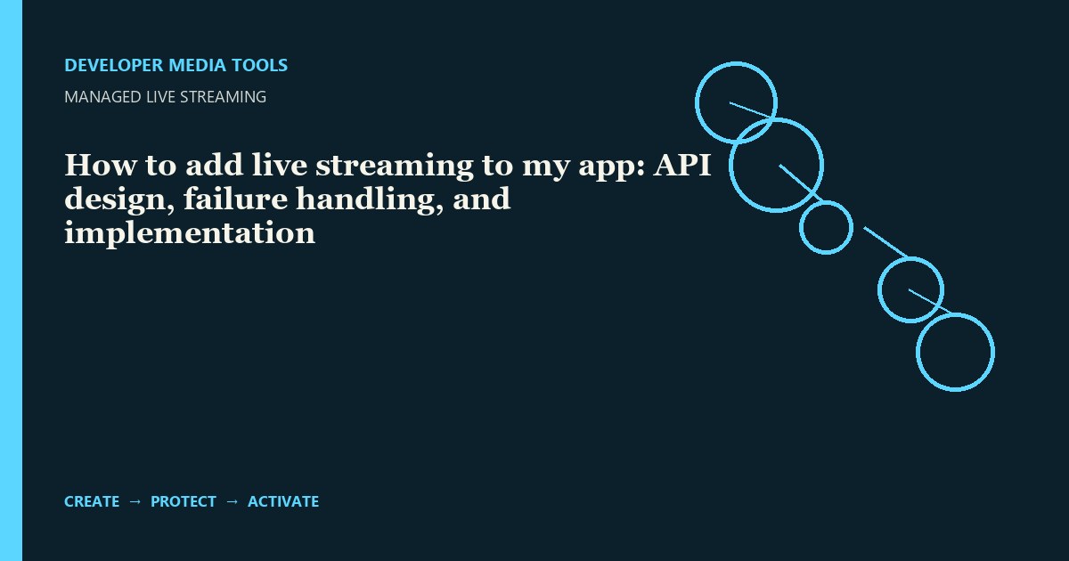 How to add live streaming to my app: API design, failure handling, and implementation