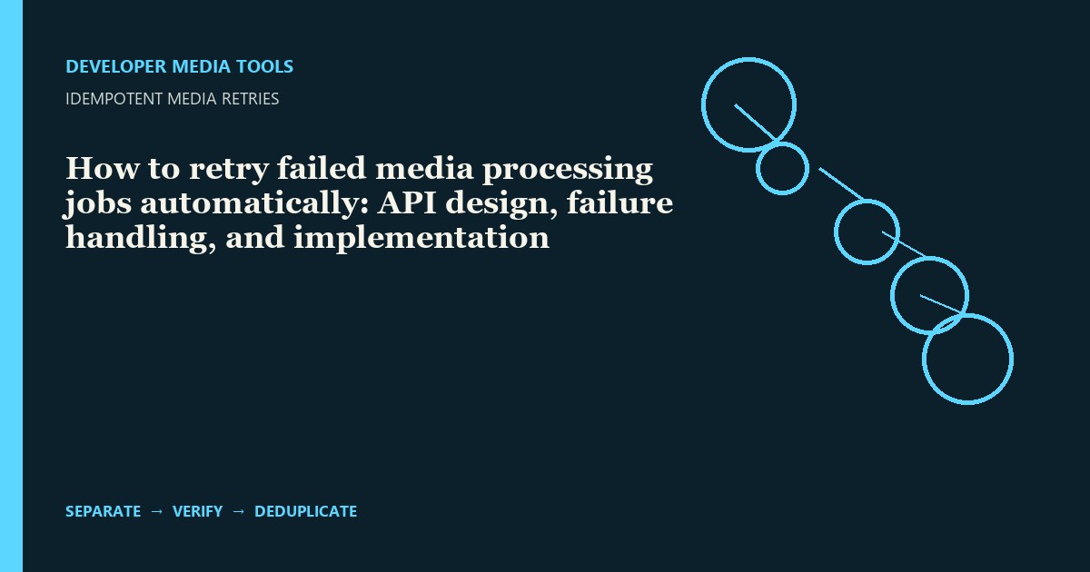How to retry failed media processing jobs automatically: API design, failure handling, and implementation