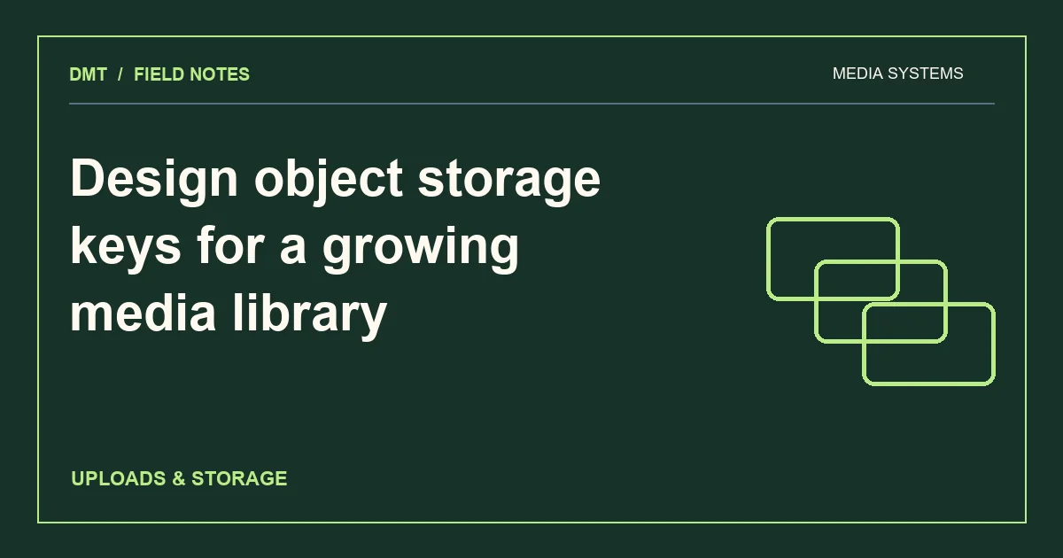 Design object storage keys for a growing media library