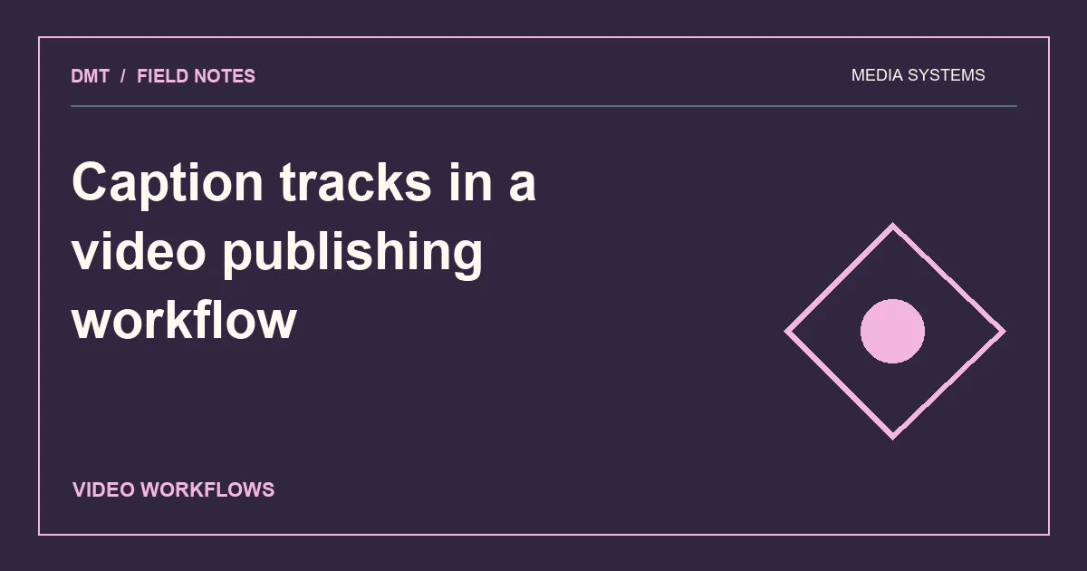 Caption tracks in a video publishing workflow