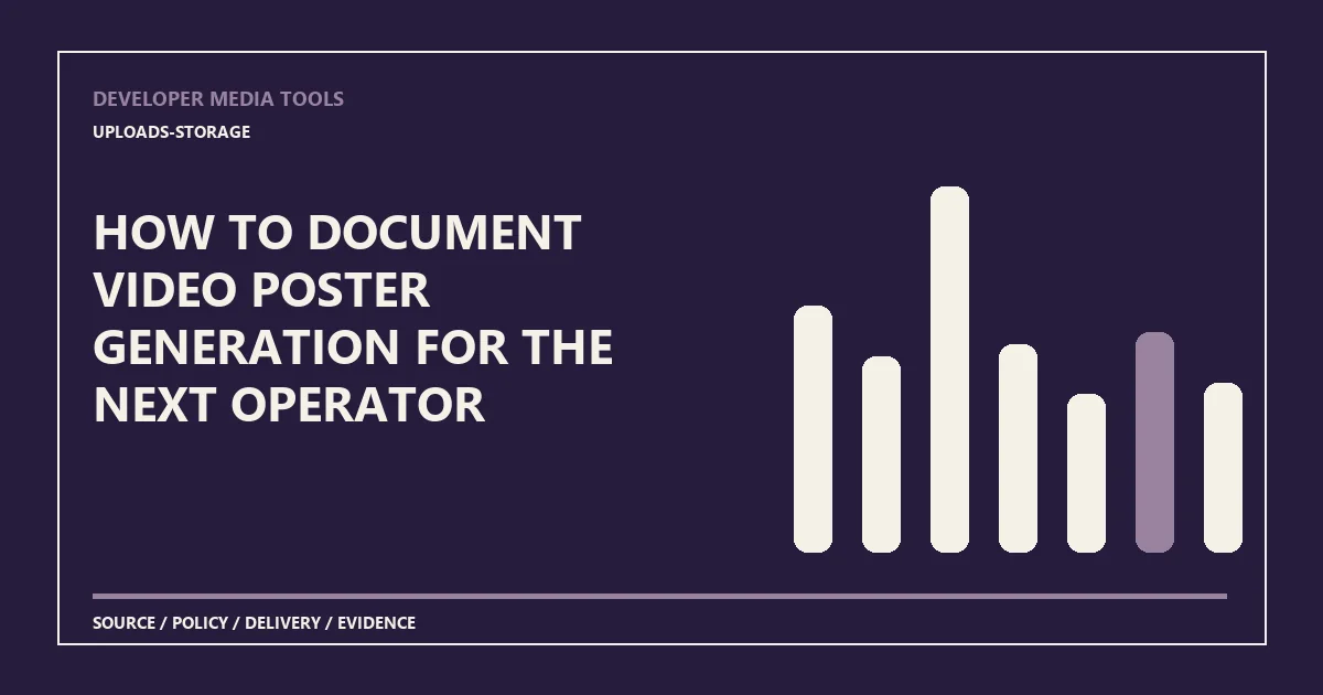 How to document video poster generation for the next operator